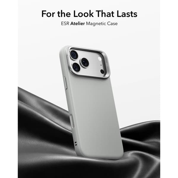 ESR Mobilskal För iPhone 18 Pro/17 Pro Magsafe Läder Kickstand - Grå