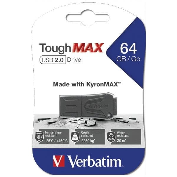Verbatim Pendrive 64 GB USB-A 2.0 ToughMAX - Musta