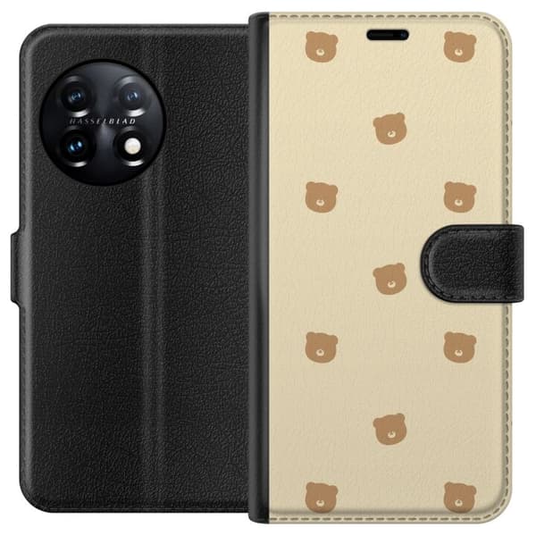 OnePlus 11 tegnebog med bjørnemønster