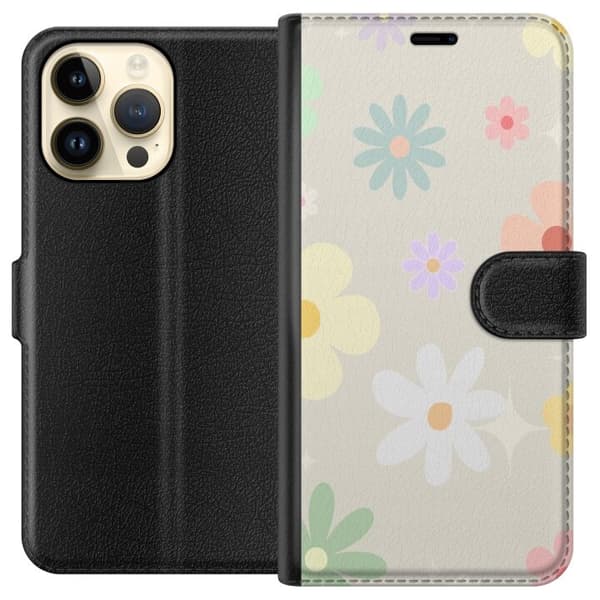 Plånboksfodral till Apple iPhone 15 Pro Max med fejdande blommor
