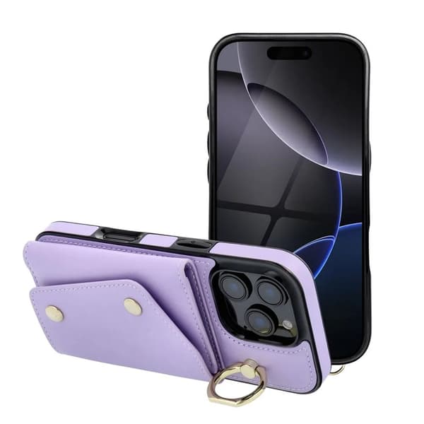 Telefontaske til iPhone 16e Wonder kortholder - Lilla