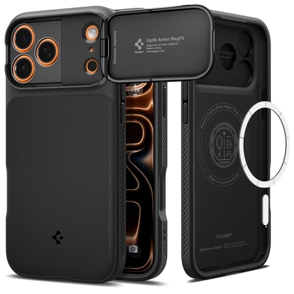 Spigen Mobilcover til iPhone 17 Pro MagSafe Optik Armor - Sort