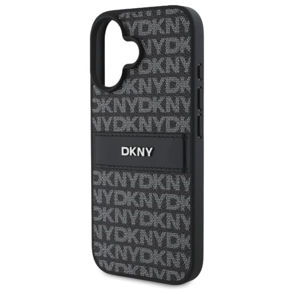 DKNY telefontaske til iPhone 16 Texture Tonal Stripe - Sort