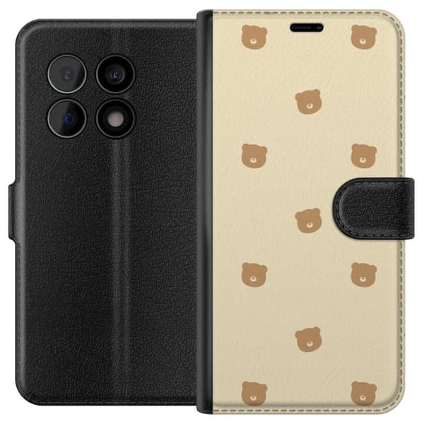 OnePlus 10 Pro tegnebog med bjørnemønster
