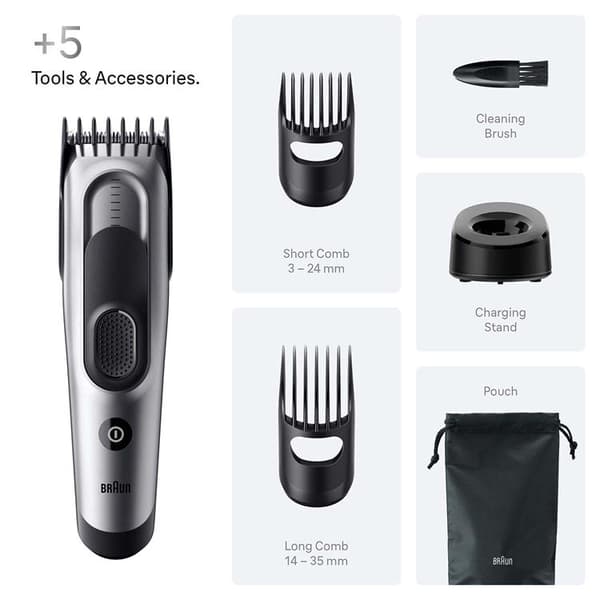 BRAUN Hårklipper Series 7 + 5 Stylingværktøjer HC 7590 - Sort