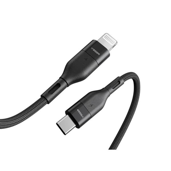 Veger USB-C–Lightning-kaapeli 1,2 m – musta