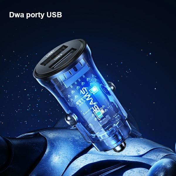 USAMS C31 Billaddare 2xUSB-A 3A - Blå