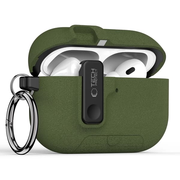 Tech-Protect Apple Airpods Pro 3 Etui Slim Hook - Olivengrøn