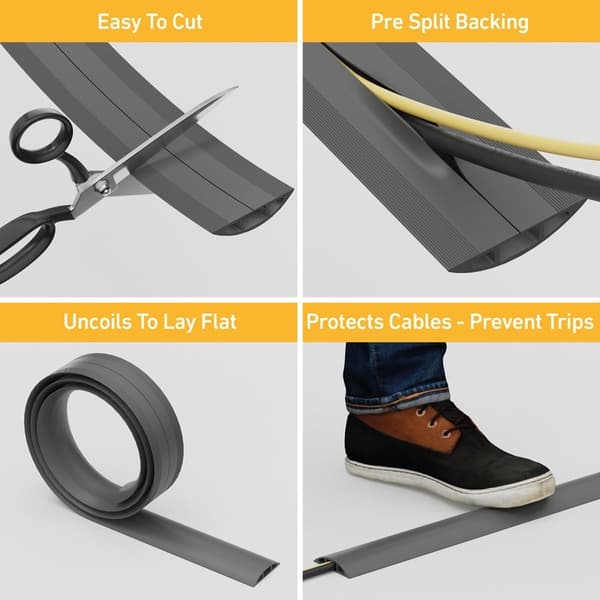 D-LINE Golvöverdrag Light Duty Flexibel PVC Grå 1.8m
