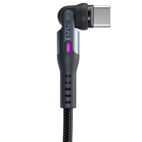 STATIK Kabel 360 Pro Magnetisk Spets USB-C/Lightning/MicroUSB Svart 1m