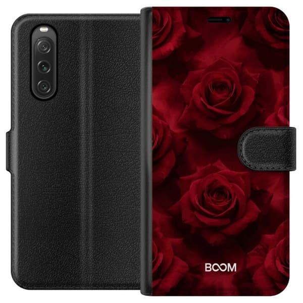 Plånboksfodral till Sony Xperia 10 V med Crimson Rose