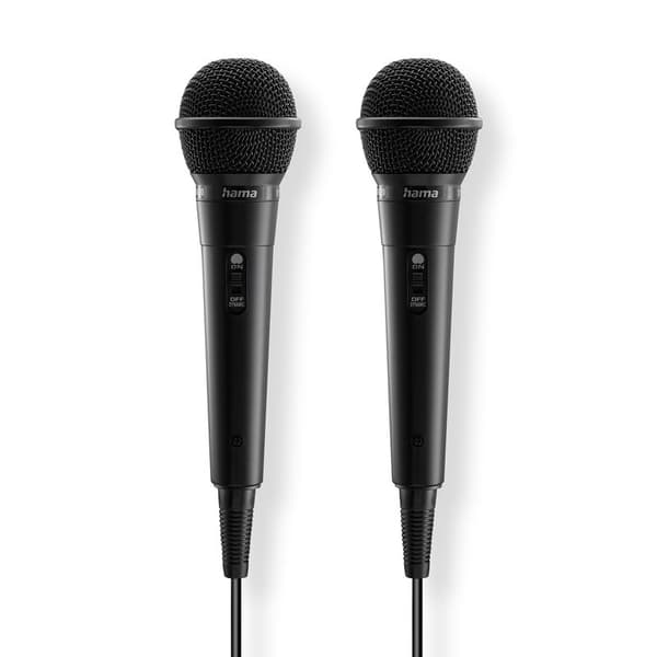 HAMA Mikrofon Karaoke Dynamisk Mono 2-Pack Svart