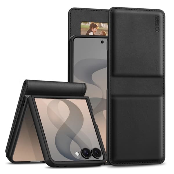 Tech-Protect Plånboksfodral För Galaxy Z Flip 8 - Svart