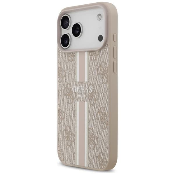 Guess telefontaske til iPhone 17 Pro Max MagSafe 4G trykte striber - lyserød