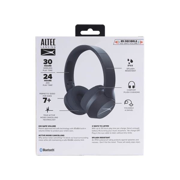 ALTEC Børneøretelefon ANC Trådløs 2in1 On-Ear Sort