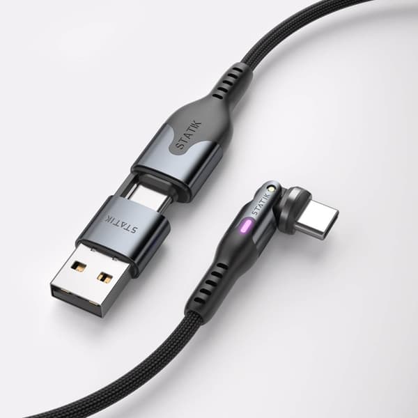 STATIK Kabel PowerPivot Pro Nylon Flettet USB-C Til USB-C Sort 1m