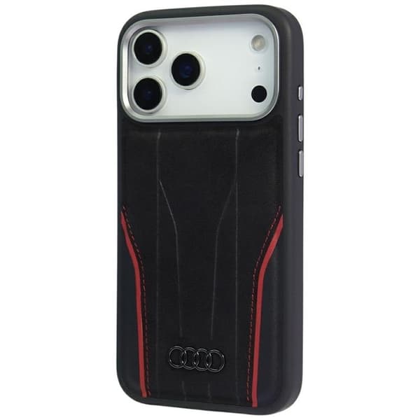 Audi-puhelinkotelo iPhone 17 Pro Max MagSafe Aidolla nahalla R8 - Musta-Punainen