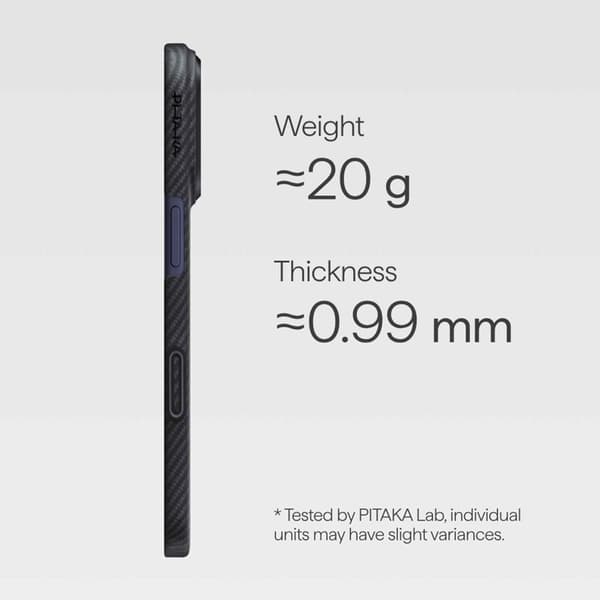 Pitaka Edge MagSafe Fodral iPhone 17 Pro Max Svart/Grå