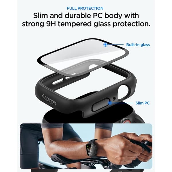 Spigen Cover Til Apple Watch (44mm) Thin Fit 360 - Sort