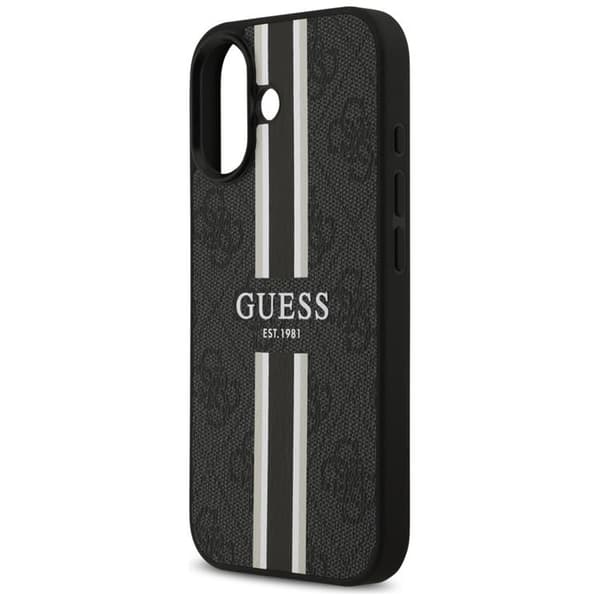 Guess telefontaske til iPhone 17 MagSafe 4G trykte striber - sort
