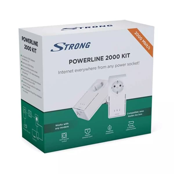 Strong Powerline 2000 Kit Hem Internet Plug - Vit
