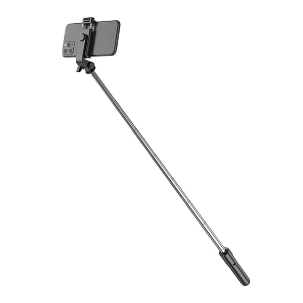 Selfiestick Teleskopstativ 1m med Telefonholder - Sort