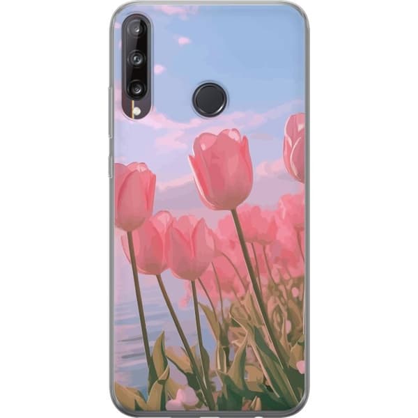 Mobilskal till Huawei P40 lite E med Rosa Tulpaner