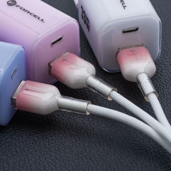FORCELL USB-A til USB-C 66W Kabel 3A 1m QC4.0 C352 - Hvid