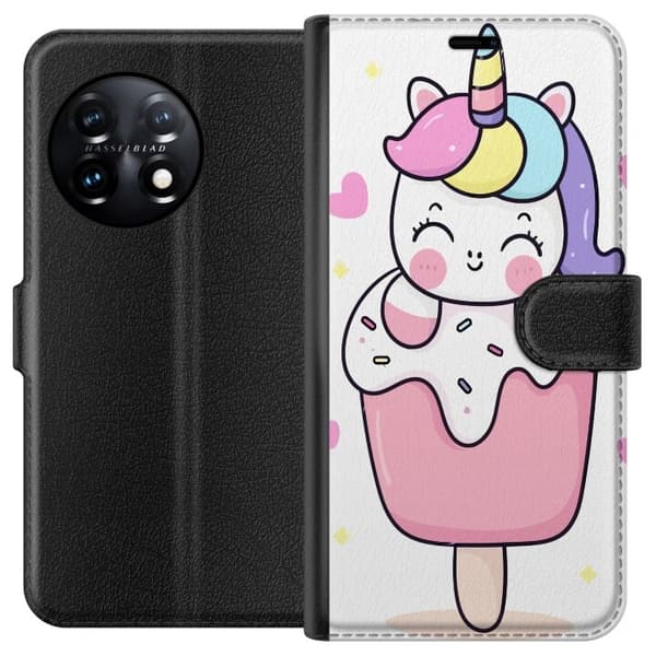 OnePlus 11 tegnebogsetui med Happy Unicorn