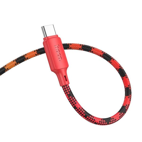 HOCO USB-A til USB-C Kabel 3A 1m Nylon X116 - Gradient Rød