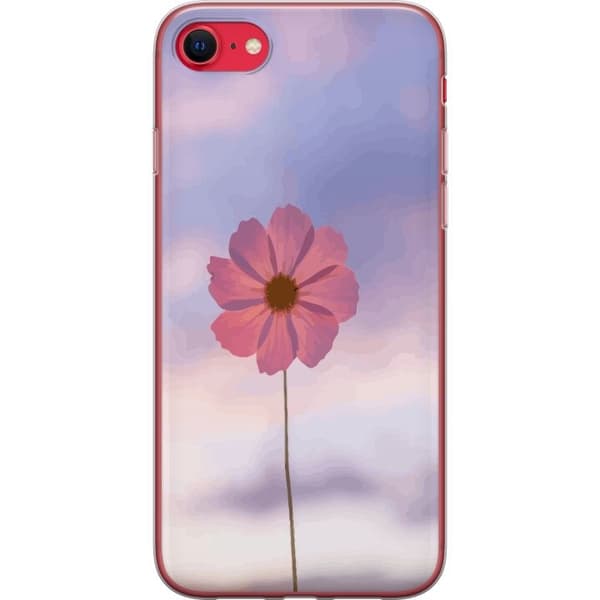 Telefontaske til Apple iPhone 7 med lyserød blomst