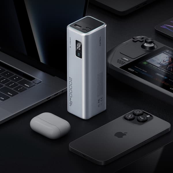 Cuktech Powerbank 20000 mAh 100W 2xUSB-C 1xUSB-A - Grå