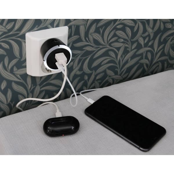 CAPIDI Sikkerhedstimer USB A+C 1-4 3.4A Sort