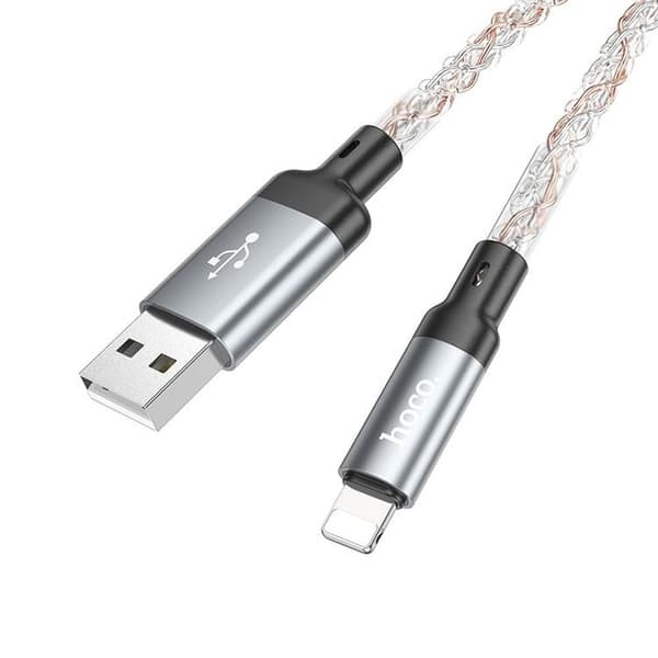 Hoco USB-A til Lightning Kabel 2.4A 1m U112 - Grå
