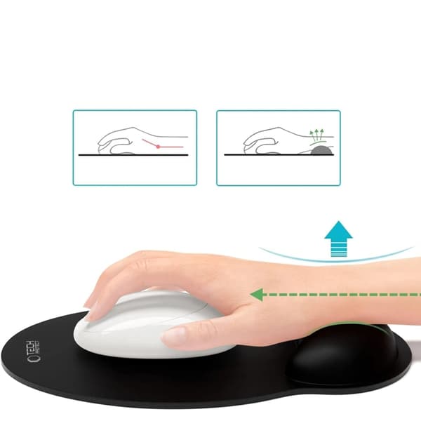 Tech-Protect Mousepad A200 med Gel Handledsstöd - Svart