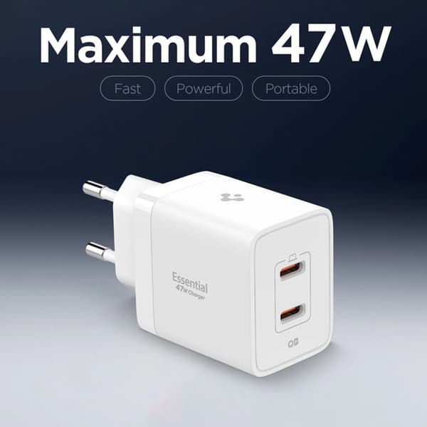 Spigen 2-Port Netværksoplader 47W ESSENTIAL EE472EU