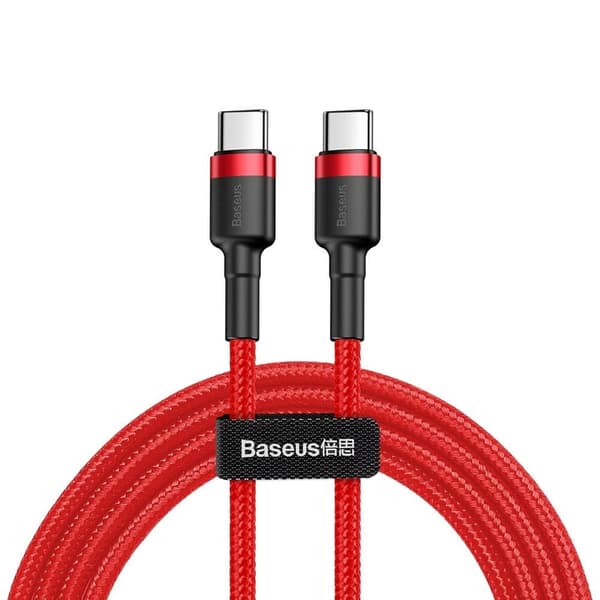 Baseus Cafule USB-C til USB-C kabel PD PD2.0 60W 2m Rød