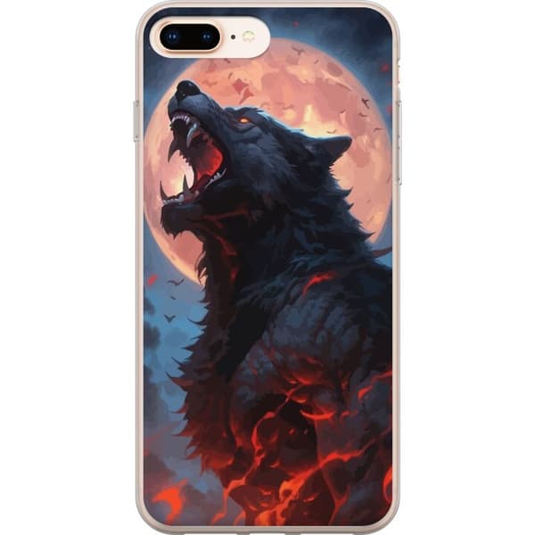 Taske til Apple iPhone 8 Plus med hylende ulv