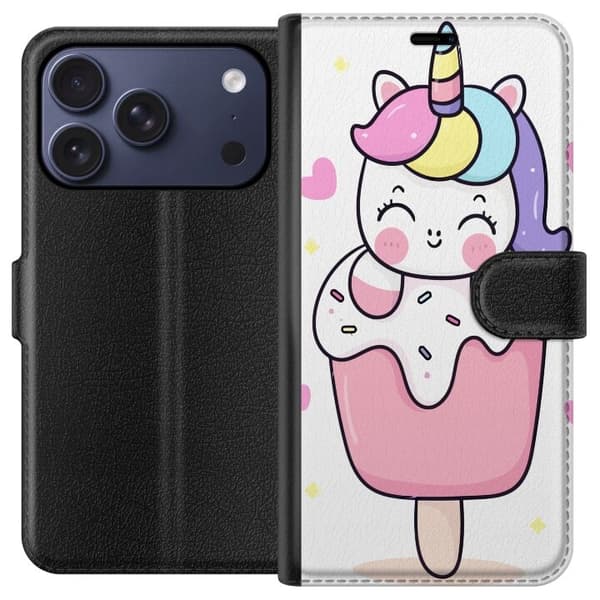Plånboksfodral till Apple iPhone 17 Pro med Glad enhörning