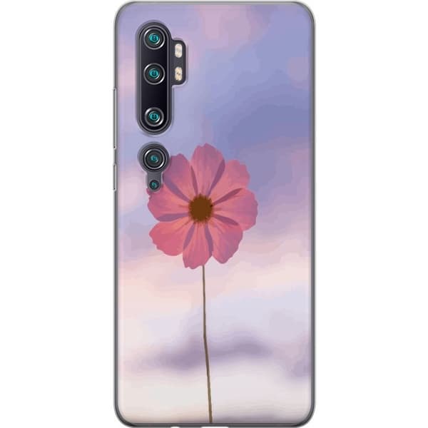 Telefontaske til Xiaomi Mi Note 10 Pro med lyserød blomst