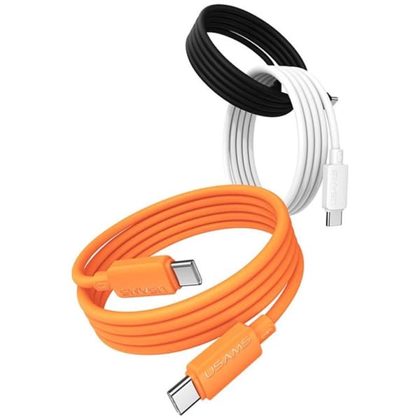 USAMS USB-C til USB-C 60W Kabel 3A 1m Silikone U98 - Sort