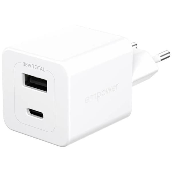 Empower by PanzerGlass Hurtigoplader 35W 1xUSB-C 1xUSB-A - Sølv