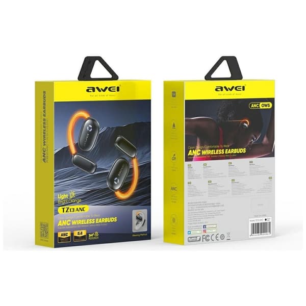 AWEI TZ13 Bluetooth-hovedtelefoner 5.4 ANC+ Dock - Sort