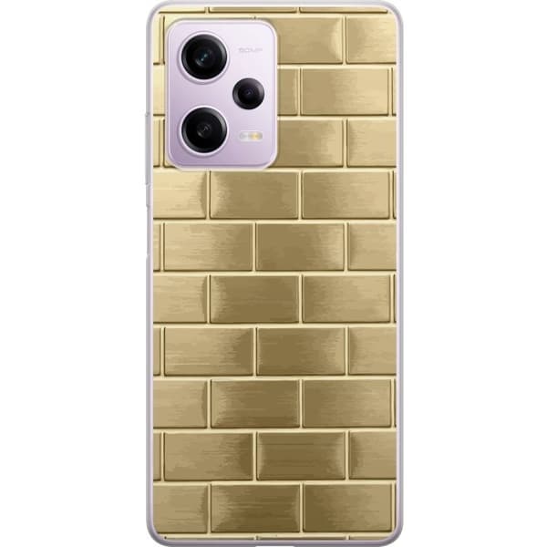 Telefontaske til Xiaomi Redmi Note 12 Pro med gyldne mursten