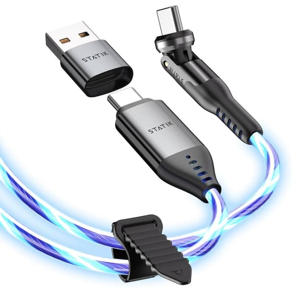 STATIK Kaapeli PowerPivot Pro Hehkuva LED USB-C–USB-C 1m