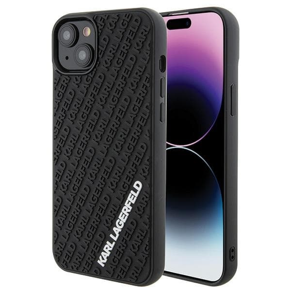 Karl Lagerfeld iPhone 15 Plus Etui MagSafe 3D Gummi Multi Sort