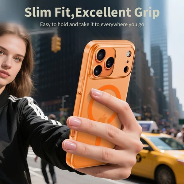 Tech-Protect telefontaske til iPhone 17 Pro Max Magsafe Slim - Kosmisk Orange