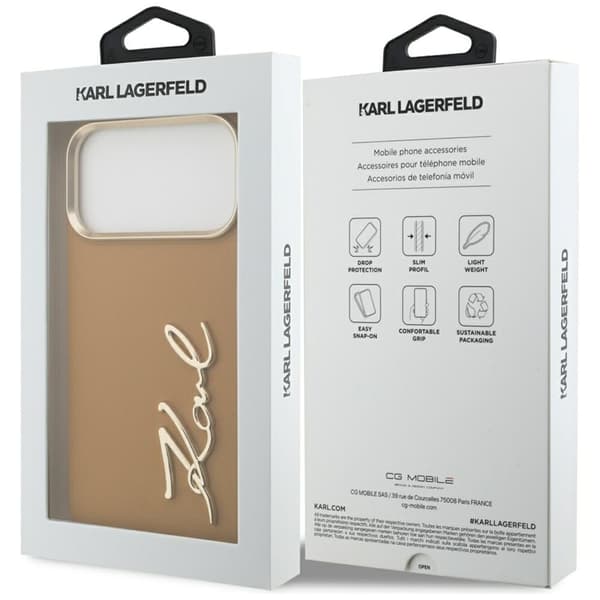 Karl Lagerfeld Mobilskal till iPhone 17 Pro Max Script Logo - Brun