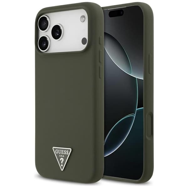 Guess Mobilskal till iPhone 17 Pro Max MagSafe Silikon Triangle Logo - Khaki