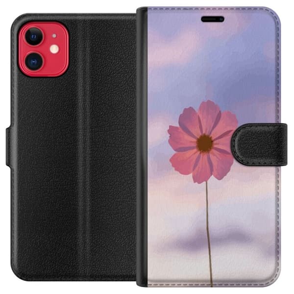 Pung Taske til Apple iPhone 11 med Lyserød Blomst